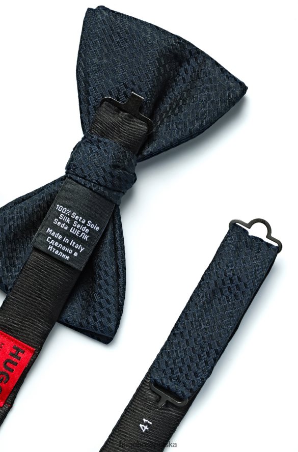 Hugo Boss Hugo ciemnoniebieska muszka jedwabno-żakardowa z mikrowzorem ciemny niebieski R0X0H65847