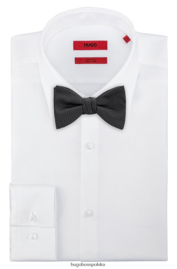 Hugo Boss Jedwabno-żakardowa muszka Hugo z mikrowzorem w kolorze czarnym czarny R0X0H65848