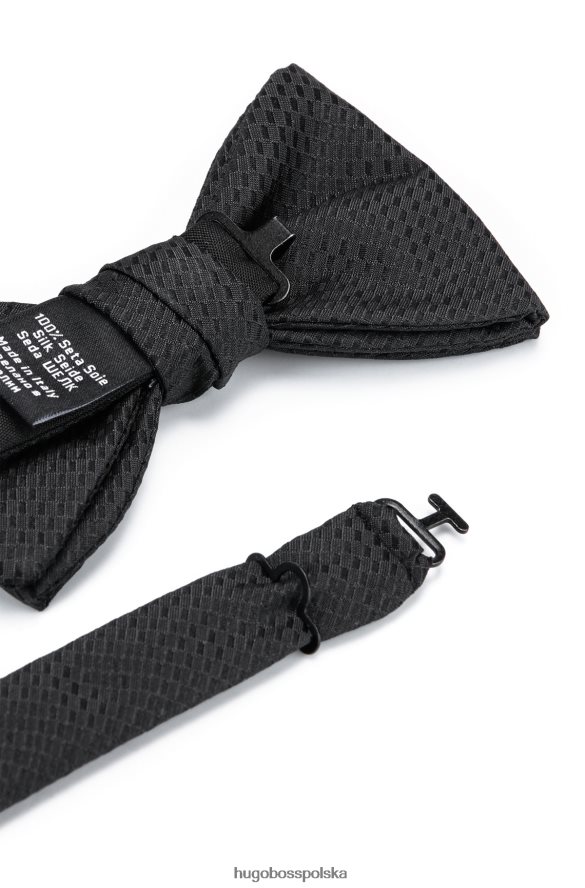 Hugo Boss Jedwabno-żakardowa muszka Hugo z mikrowzorem w kolorze czarnym czarny R0X0H65848