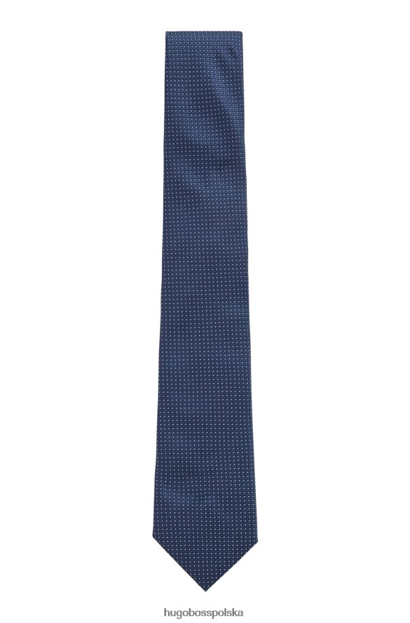 Hugo Boss Krawat hugo z mikrowzorem w kolorze ciemnoniebieskim z czystego jedwabiu ciemny niebieski R0X0H65633