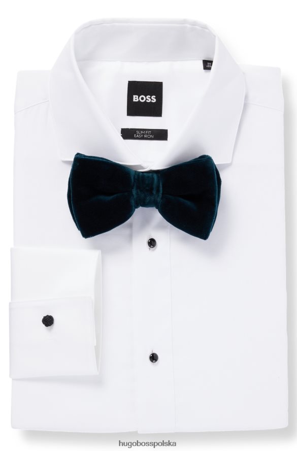 Hugo Boss Turkusowa muszka Hugo z czystego aksamitu bawełnianego, z łatwym zapięciem turkus R0X0H65903