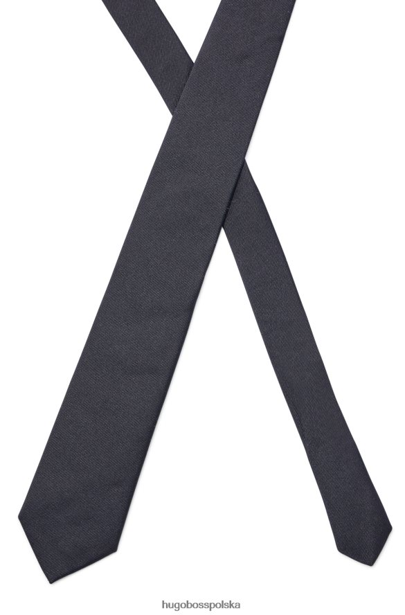 Hugo Boss Wizytowy krawat hugo z jedwabnego żakardowego czarnego koloru czarny R0X0H65465