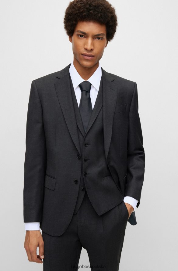 Hugo Boss Wizytowy krawat hugo z jedwabnego żakardowego czarnego koloru czarny R0X0H65465