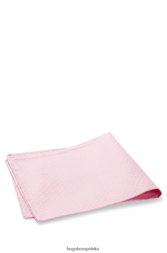 Hugo Boss Zestaw jedwabnego żakardowego krawata i poszetki Hugo w mikrowzorzystość w kolorze jasnoróżowym jasnoróżowy R0X0H65771