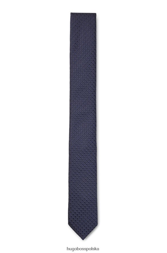 Hugo Boss Żakardowy krawat w mikrowzorzysty jedwabny hugo w kolorze granatowym ciemny niebieski R0X0H65388