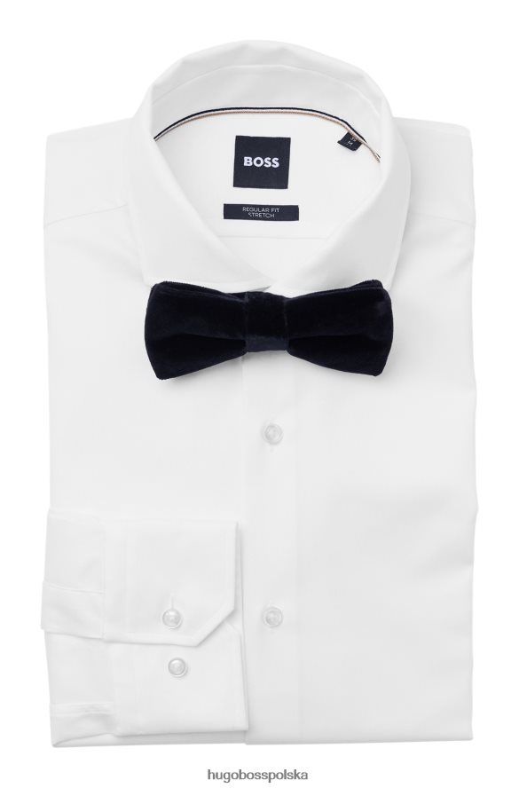Hugo Boss czarna muszka hugo z czystego aksamitu bawełnianego z łatwym zapięciem czarny R0X0H65902