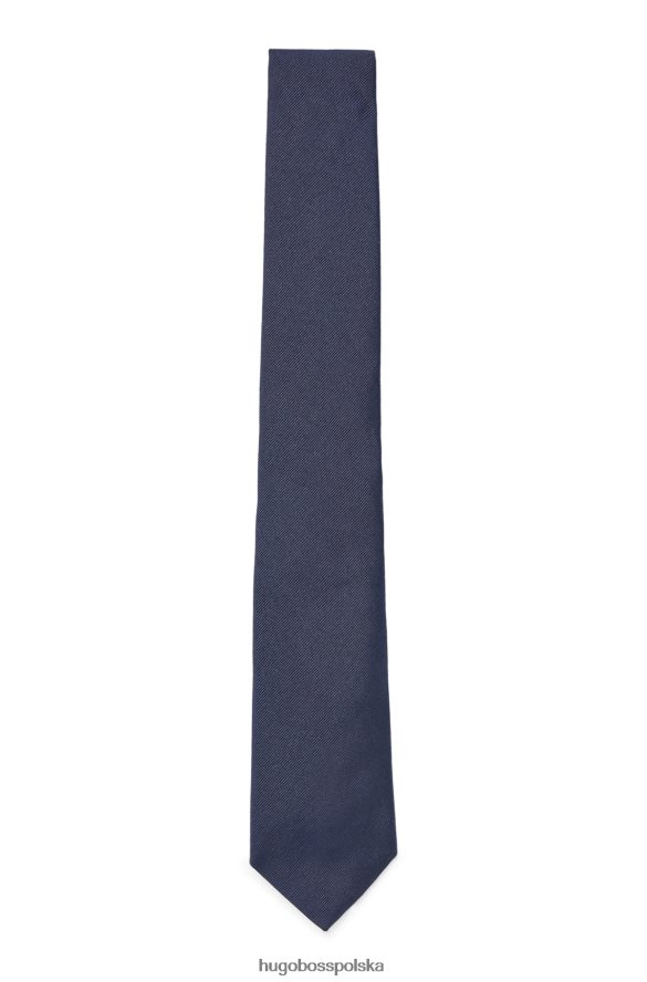 Hugo Boss formalny krawat z jedwabiu żakardowego w kolorze ciemnoniebieskim hugo ciemny niebieski R0X0H65466