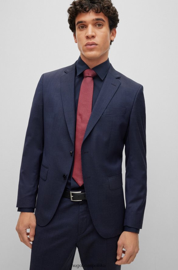 Hugo Boss jasnoróżowy jedwabny krawat hugo z mikro monogramami na całej powierzchni jasnoróżowy R0X0H65700
