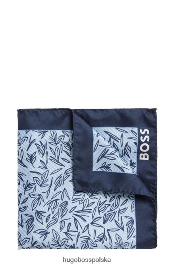 Hugo Boss poszetka h 50471341 niebieska niebiesko biały R0X0H6520