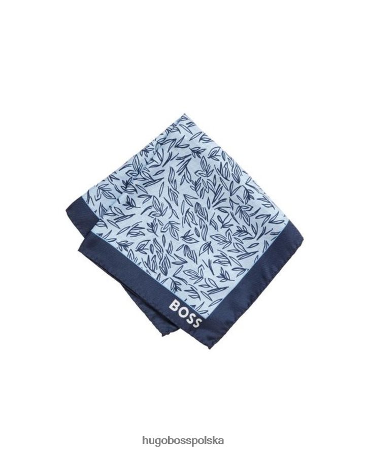 Hugo Boss poszetka h 50471341 niebieska niebiesko biały R0X0H6520