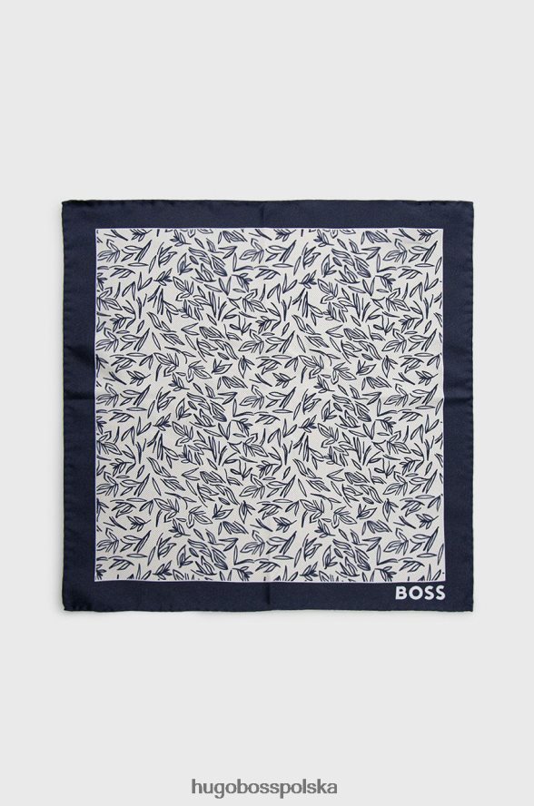 Hugo Boss poszetka h 50471341 niebieska niebiesko biały R0X0H6520