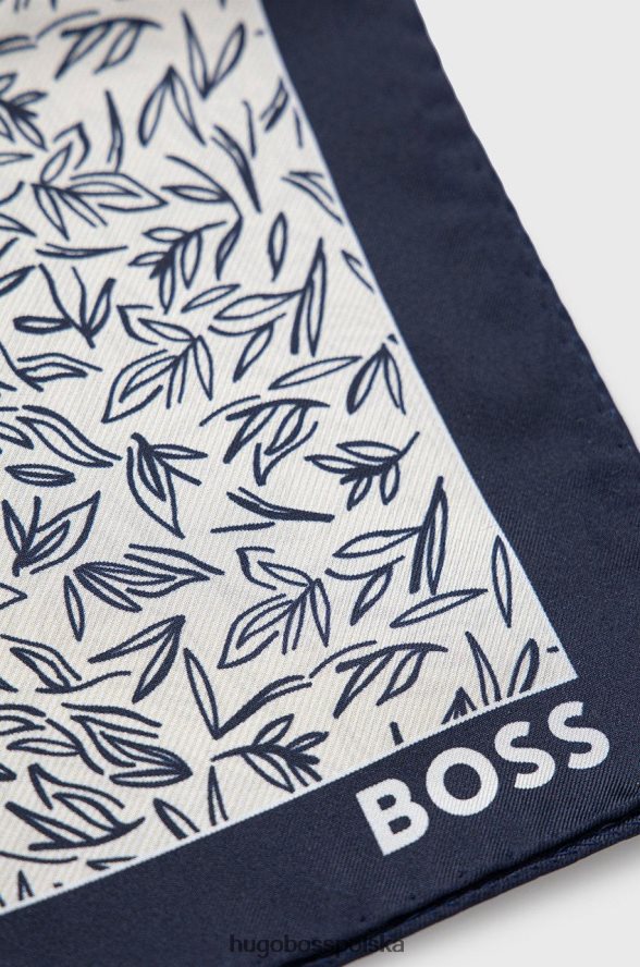 Hugo Boss poszetka h 50471341 niebieska niebiesko biały R0X0H6520