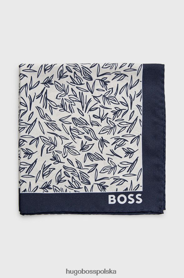 Hugo Boss poszetka h 50471341 niebieska niebiesko biały R0X0H6520