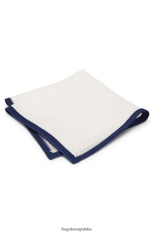 Hugo Boss poszetka włoskiej produkcji z jedwabnej piqu¦ w kolorze białym hugo biały R0X0H65898