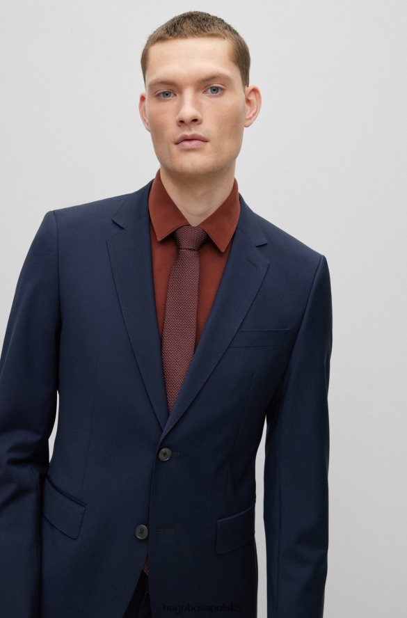 Hugo Boss ręcznie robiony krawat z jedwabiu żakardowego hugo w kolorze ciemnej czerwieni, mikrowzorzysty ciemno czerwony R0X0H65894