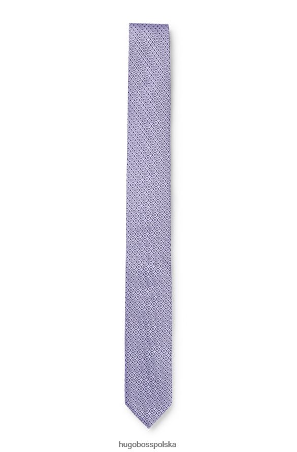 Hugo Boss wielokolorowy wzorzysty krawat z jedwabiu żakardowego Hugo w kolorze jasnofioletowym Jasny fiolet R0X0H65863