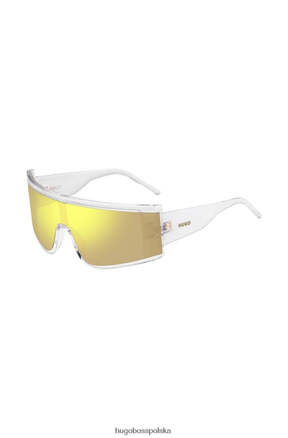 Hugo Boss Hugo przezroczyste okulary przeciwsłoneczne z żółtą maską przezroczysty R0X0H65614