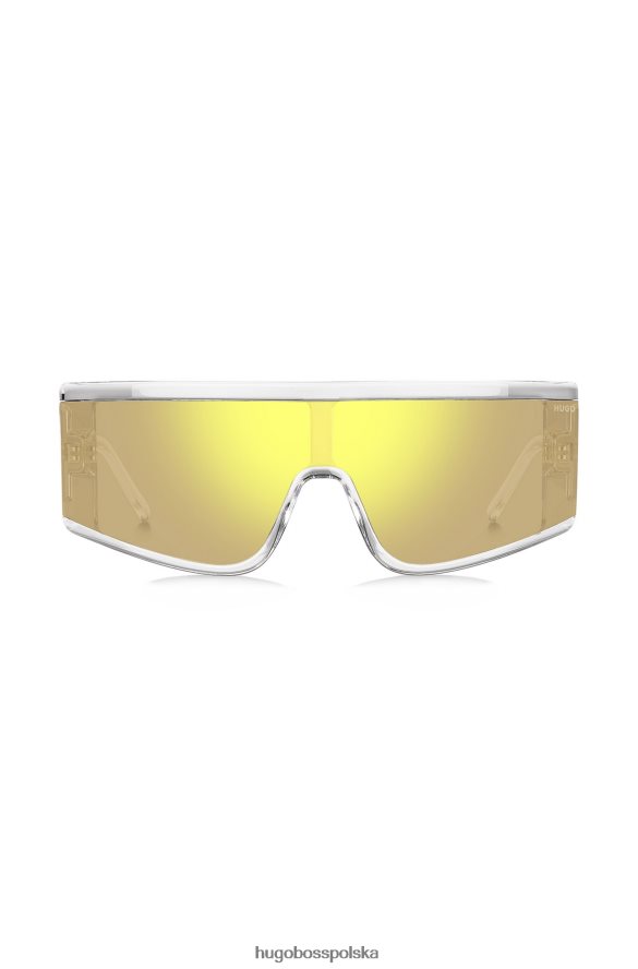 Hugo Boss Hugo przezroczyste okulary przeciwsłoneczne z żółtą maską przezroczysty R0X0H65614