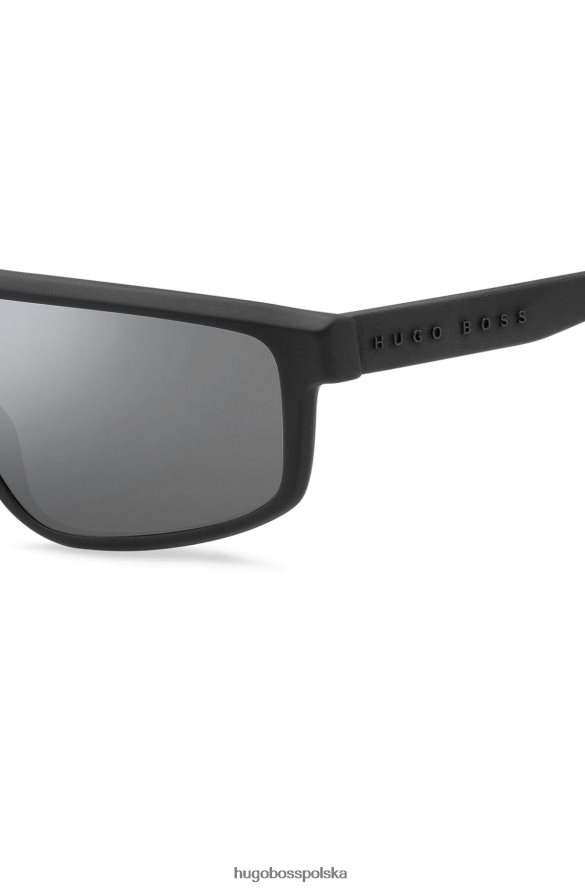 Hugo Boss Hugo, zestaw czarnych okularów przeciwsłonecznych z trójwymiarowym logo zausznika różne opakowania wstępne R0X0H65734
