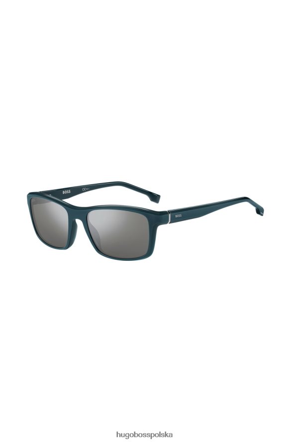 Hugo Boss Okulary przeciwsłoneczne z acetatu w kolorze matowego turkusu z metalowymi wykończeniami, różne kolory, dostępne w opakowaniu hugo różne opakowania wstępne R0X0H65537