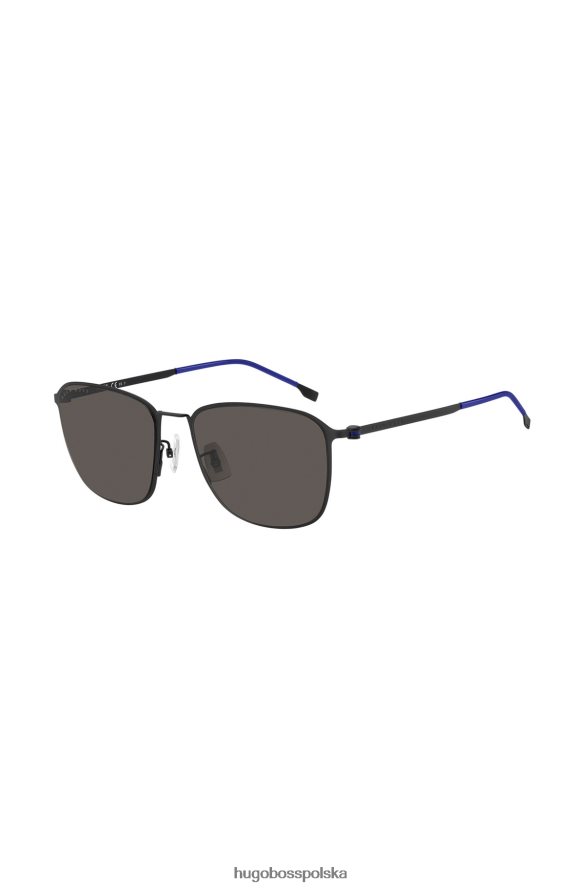 Hugo Boss hugo różne czarne okulary przeciwsłoneczne ze stali nierdzewnej z niebieskimi plastikowymi osłonami różne opakowania wstępne R0X0H65450
