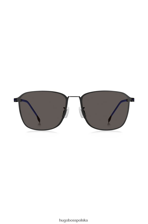 Hugo Boss hugo różne czarne okulary przeciwsłoneczne ze stali nierdzewnej z niebieskimi plastikowymi osłonami różne opakowania wstępne R0X0H65450