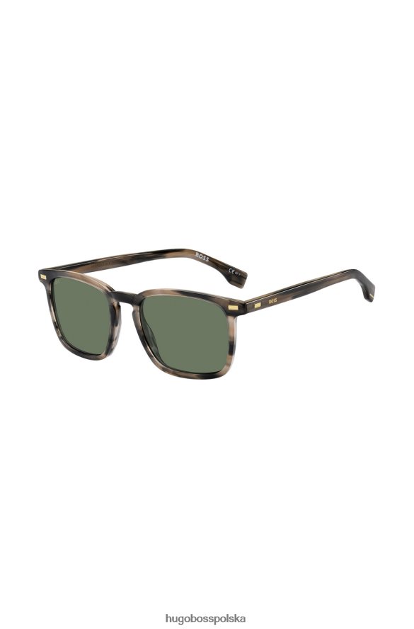 Hugo Boss różne, gotowe do użycia okulary przeciwsłoneczne hugo z rogowego octanu i metalowymi nitami różne opakowania wstępne R0X0H65796