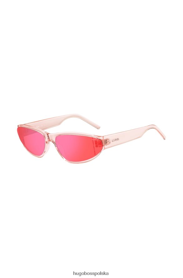 Hugo Boss różowo-octanowe okulary przeciwsłoneczne z tonalnymi soczewkami hugo pink różowy R0X0H65598