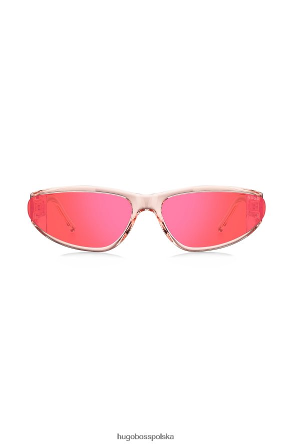Hugo Boss różowo-octanowe okulary przeciwsłoneczne z tonalnymi soczewkami hugo pink różowy R0X0H65598