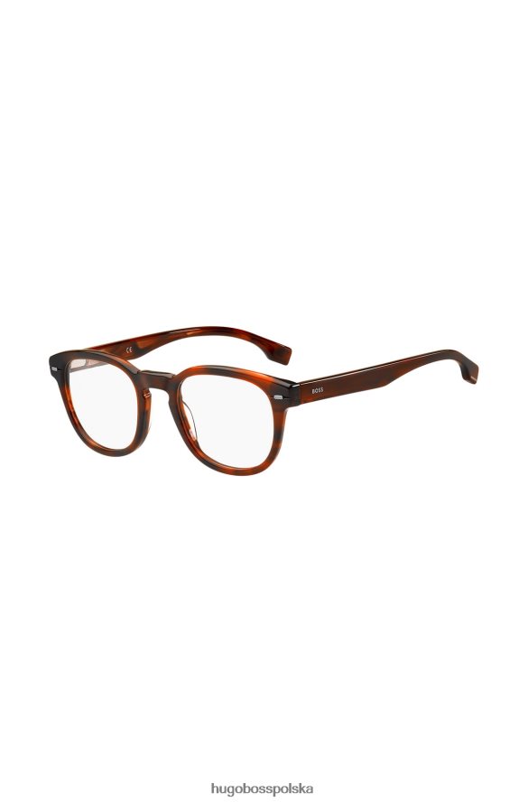 Hugo Boss Hugo havana-acetate oprawki optyczne z różnymi metalowymi nitami, w zestawie różne opakowania wstępne R0X0H65856