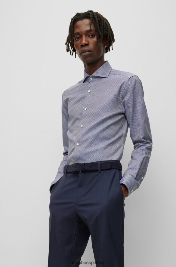 Hugo Boss Ciemnoniebieski zamszowy pasek hugo z logo i brązową klamrą ciemny niebieski R0X0H65273