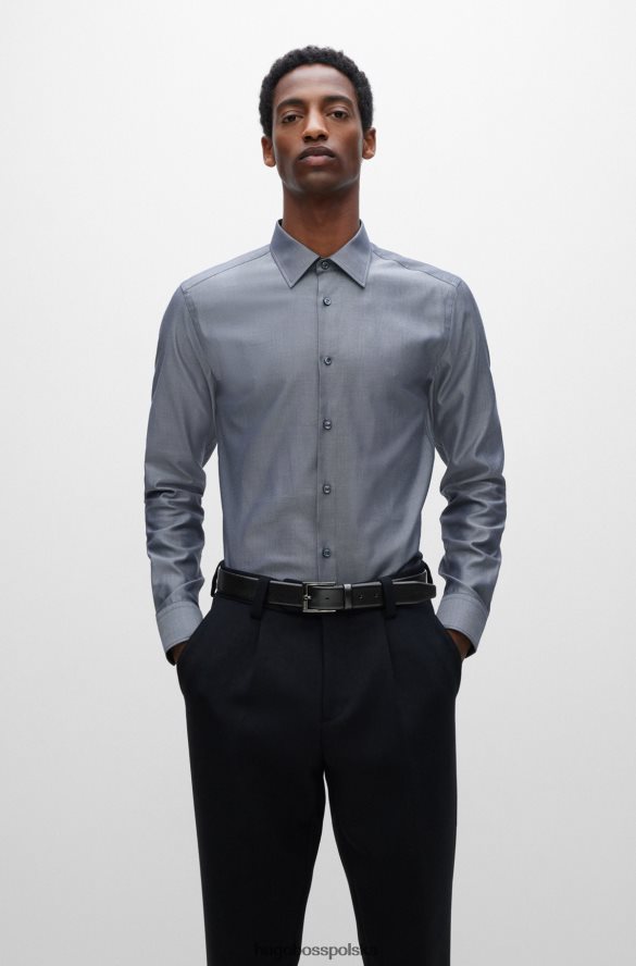 Hugo Boss Czarny pasek z logo hugo i klamrą, wykonany z włoskiej skóry ziarnistej czarny R0X0H65121