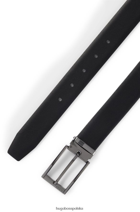 Hugo Boss Dwustronny pasek Hugo z włoskiej skóry w kolorze czarnym czarny R0X0H65873
