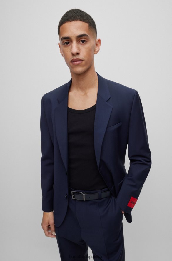 Hugo Boss Dwustronny pasek hugo z włoskiej skóry z klamrami w kształcie szpilki i blaszki w kolorze czarnym czarny R0X0H65817