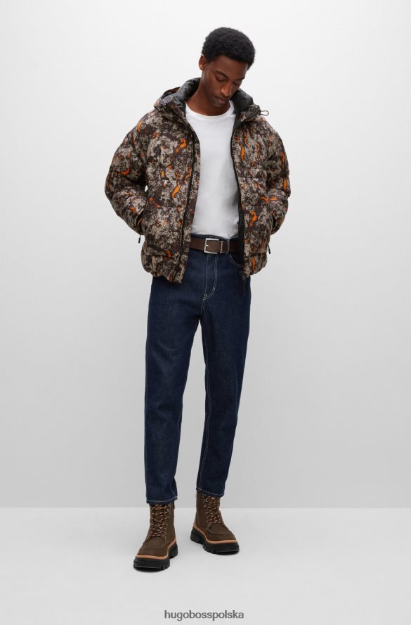 Hugo Boss Hugo brązowy dwustronny pasek z logo brązowy R0X0H65916