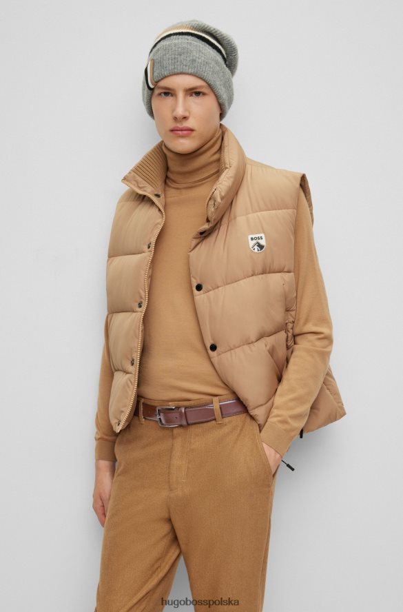 Hugo Boss Hugo brązowy, włoski pasek z polerowanej skóry z przeszyciami brązowy R0X0H65297