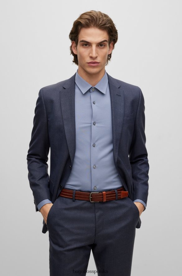 Hugo Boss Pasek Hugo z tkanej skóry z brązową klamrą w kolorze brązowym brązowy R0X0H65426