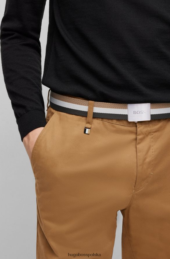 Hugo Boss Pasek w charakterystyczne paski ze wzorem Hugo i klamrą z plakietką z logo wzorzyste R0X0H65179