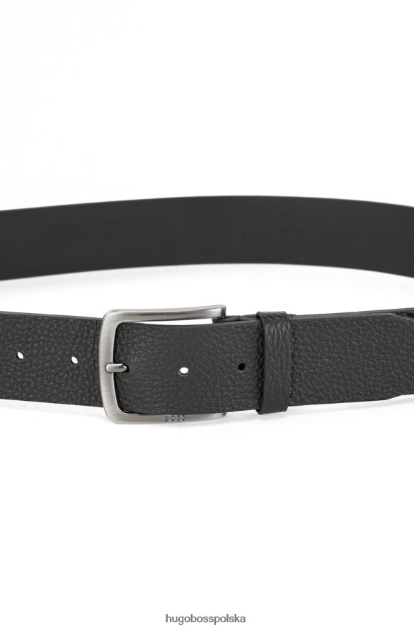 Hugo Boss Pasek z włoskiej skóry ziarnistej z markową klamrą w kolorze czarnym hugo czarny R0X0H65743