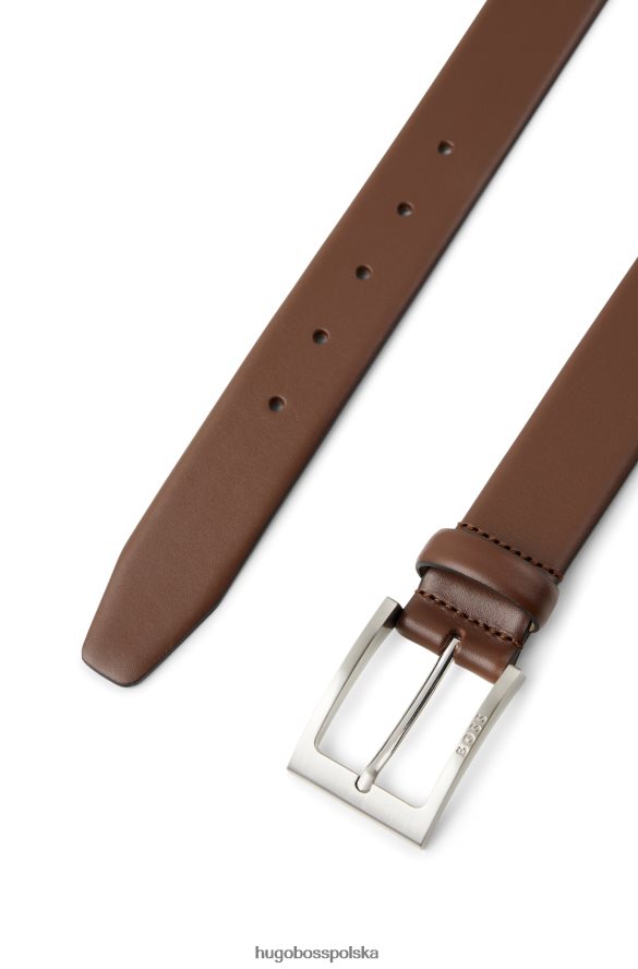 Hugo Boss Pasek ze skóry nappa ze sprzączką Hugo w kolorze brązowym brązowy R0X0H65195