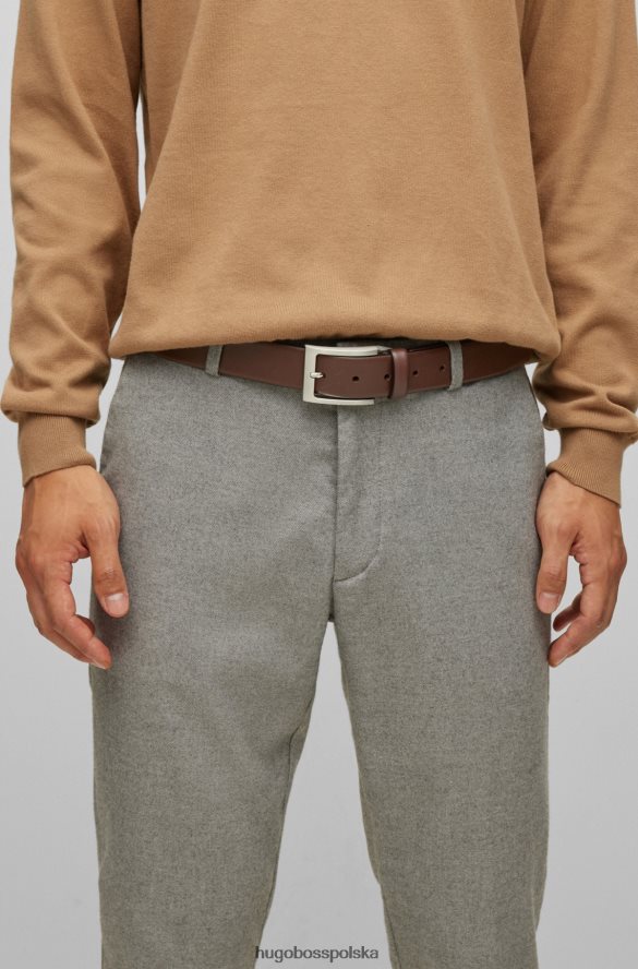 Hugo Boss Pasek ze skóry nappa ze sprzączką Hugo w kolorze brązowym brązowy R0X0H65195