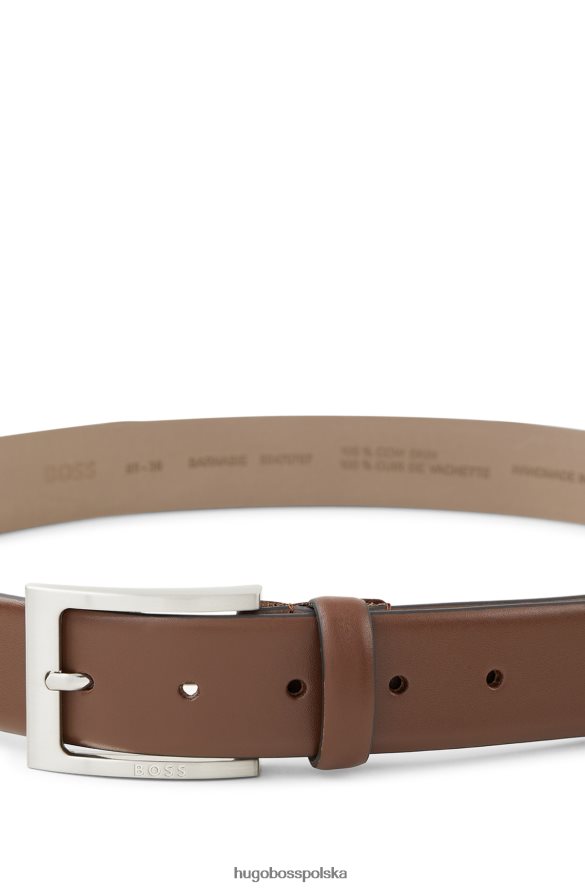 Hugo Boss Pasek ze skóry nappa ze sprzączką Hugo w kolorze brązowym brązowy R0X0H65195