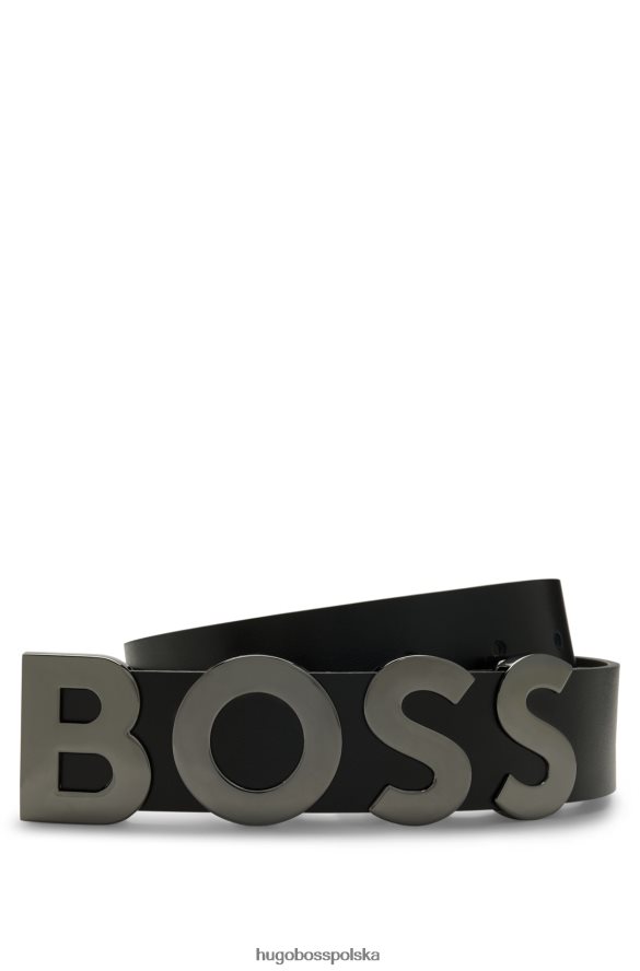 Hugo Boss Włosko-skórzany pasek hugo z klamrą z plakietką z logo w kolorze czarnym czarny R0X0H65690