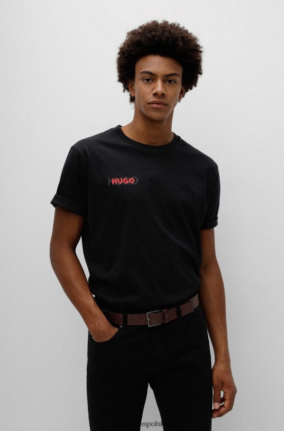 Hugo Boss ciemnobrązowy pasek z gładkiej skóry hugo z uchwytem na logo ciemny brąz R0X0H65311