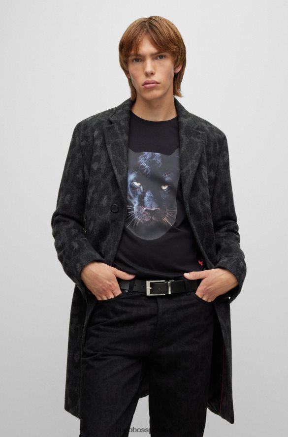 Hugo Boss czarny dwustronny pasek z gładkiej i ziarnistej skóry hugo czarny R0X0H65698