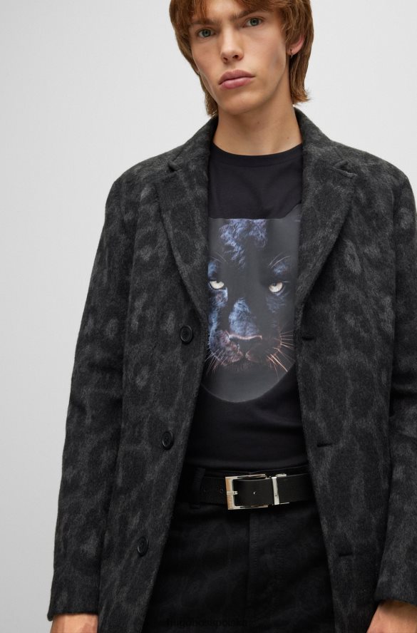 Hugo Boss czarny dwustronny pasek z gładkiej i ziarnistej skóry hugo czarny R0X0H65698