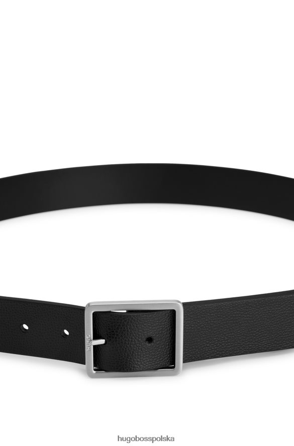 Hugo Boss czarny dwustronny pasek z ziarnistymi i gładkimi wykończeniami hugo czarny R0X0H65850