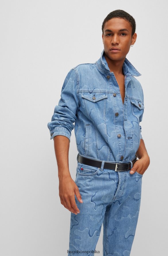 Hugo Boss czarny pasek ze skóry gruboziarnistej hugo z klamrą z wygrawerowanym logo czarny R0X0H65197