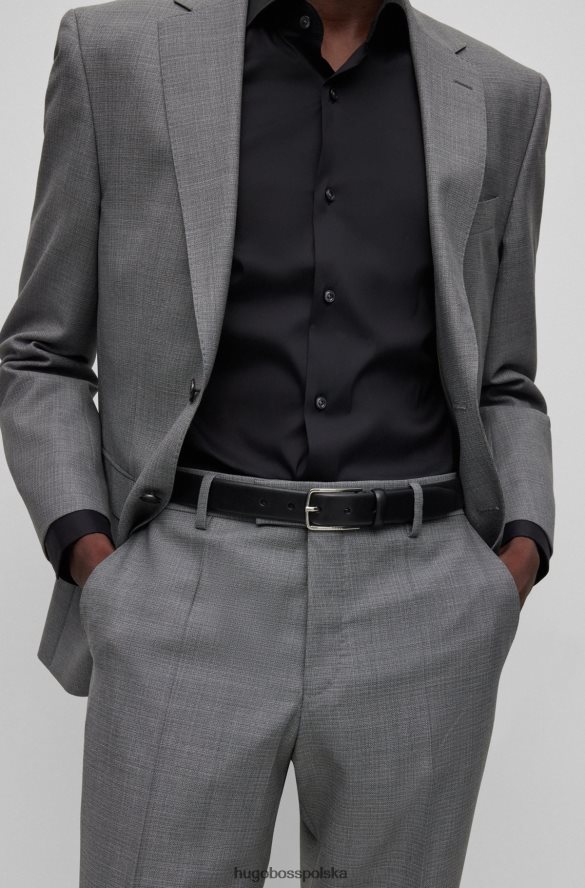 Hugo Boss czarny pasek ze sprzączką ze skóry hugo garbowanej roślinnie czarny R0X0H65422