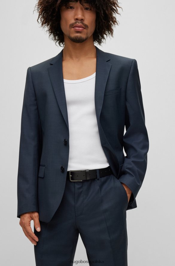 Hugo Boss czarny skórzany pasek hugo z klamrą z wygrawerowanym logo czarny R0X0H65329